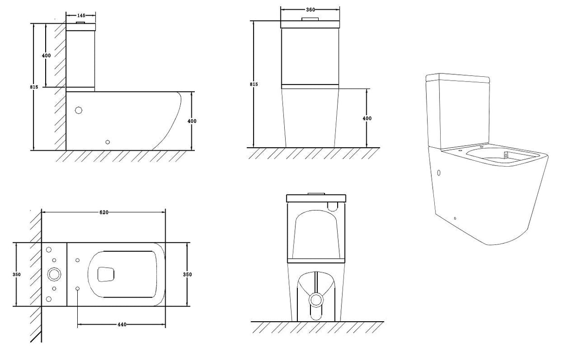 RAMA RIMLESS COMPLETE SET TOILET