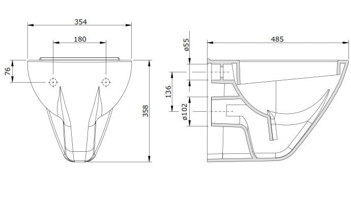 (110042) CETUS WALL HUNG TOILET