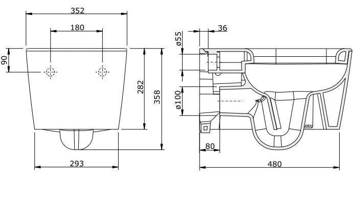 (127032) ADVANCE WALL HUNG TOILET