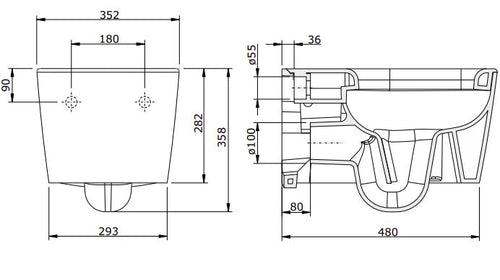 (127032) ADVANCE WALL HUNG TOILET