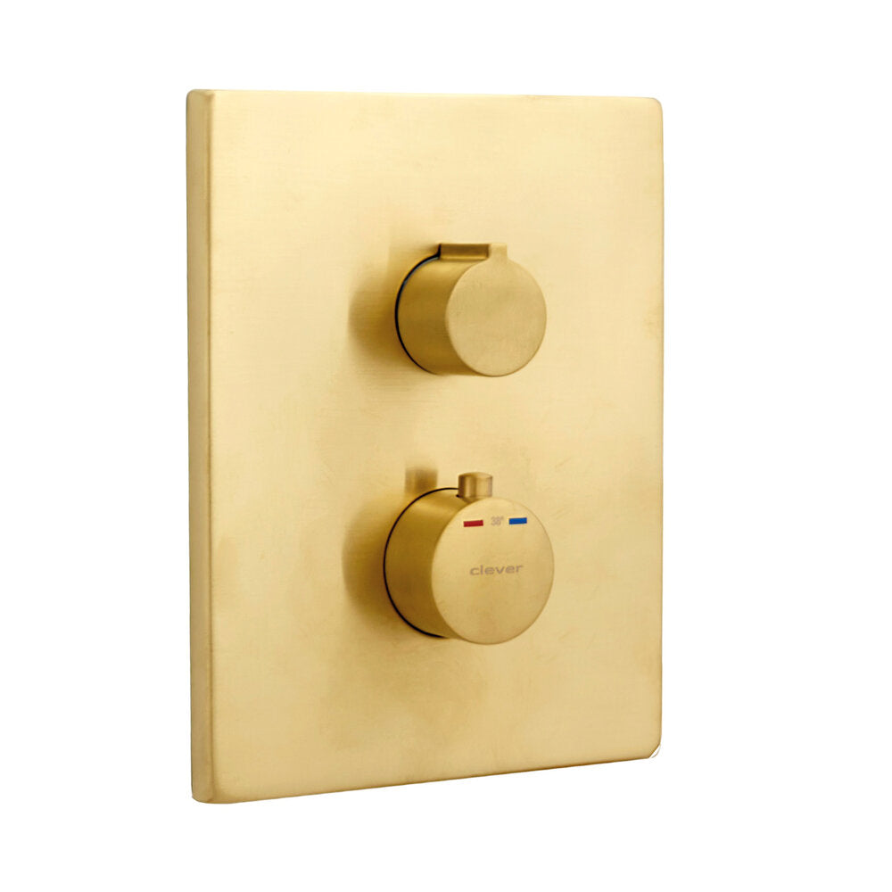 UP!URBAN brushed gold concealed thermostatic shower mixer