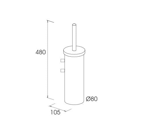 WHITE WALL MOUNTED TOILET BRUSH WITH SHORT HANDLE detail 2