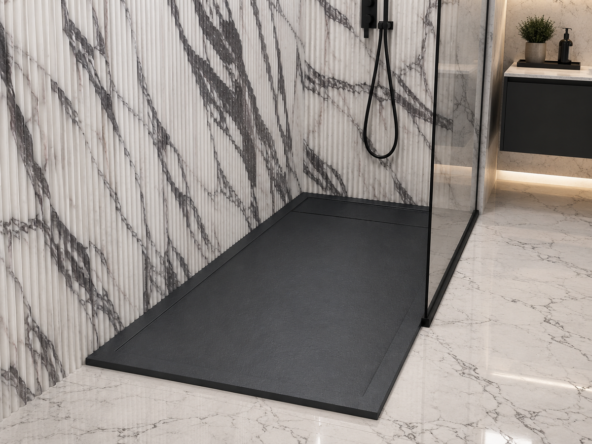 NATURE ANTISLIP ANTHRACITE SHOWER TRAY 120x80x3CM