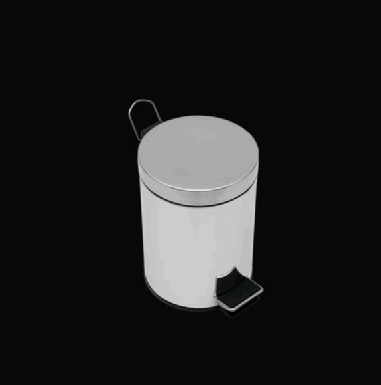 CHROME ROUND SOFT CLOSE REFUSE BIN 6LT