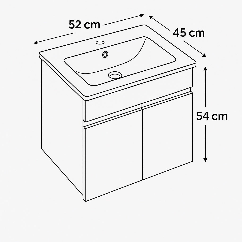 EMILY 2 WHITE WALL HUNG CABINET WITH/WITHOUT BASIN