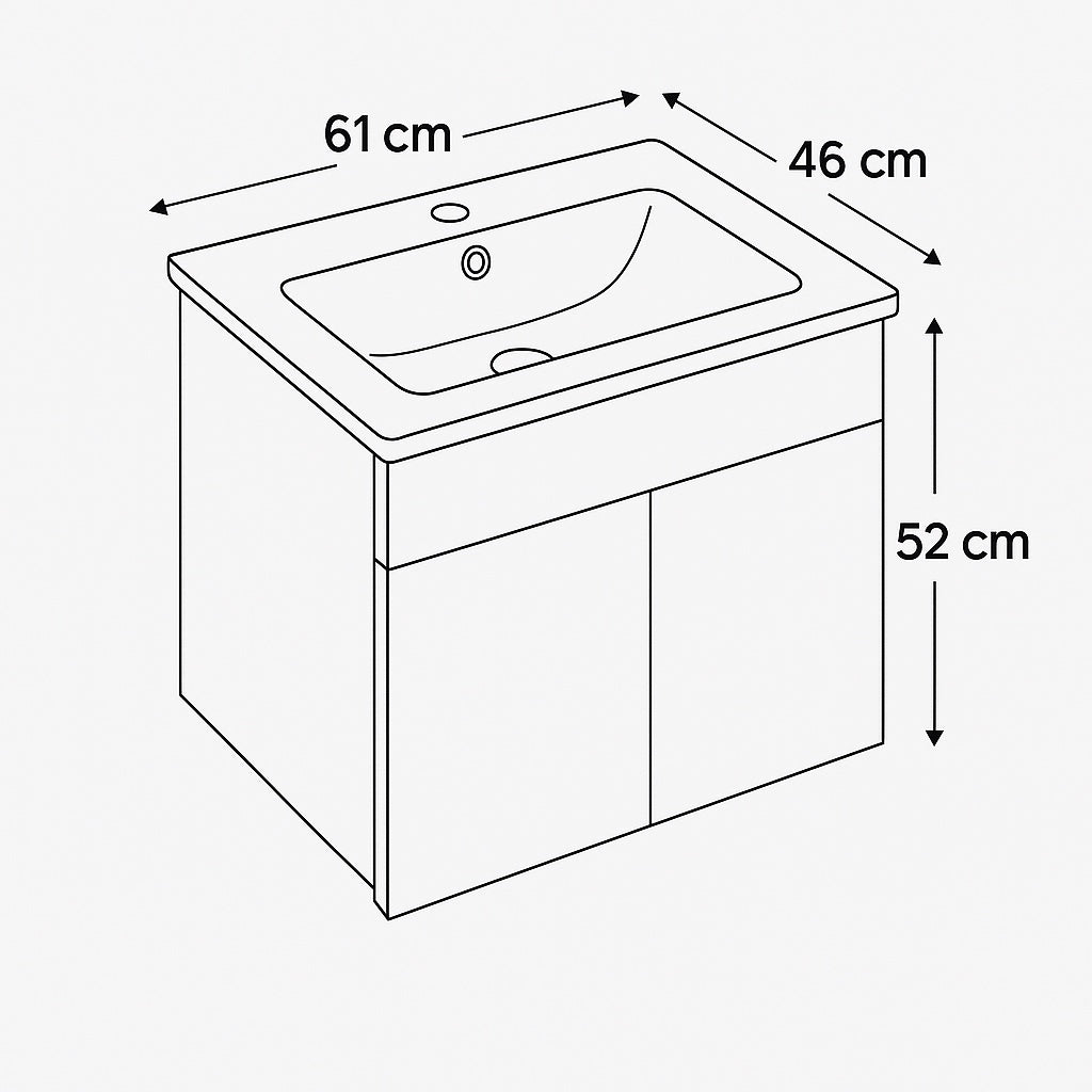 EMILY 2 WHITE WALL HUNG CABINET WITH/WITHOUT BASIN